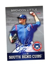Brendon Little signed autographed 2018 South Bend Cubs team set card Bryn Mawr d