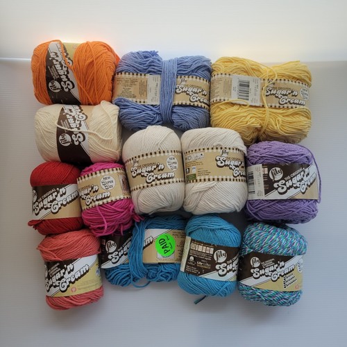 43 oz of Assorted Summer Solid Colors Lily Sugar'n Cream 100% Cotton - Picture 2 of 2
