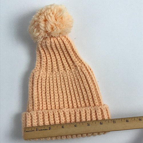 Retro Knit Kids Winter Pom Pom Hat Warm Tone Color - Picture 3 of 4