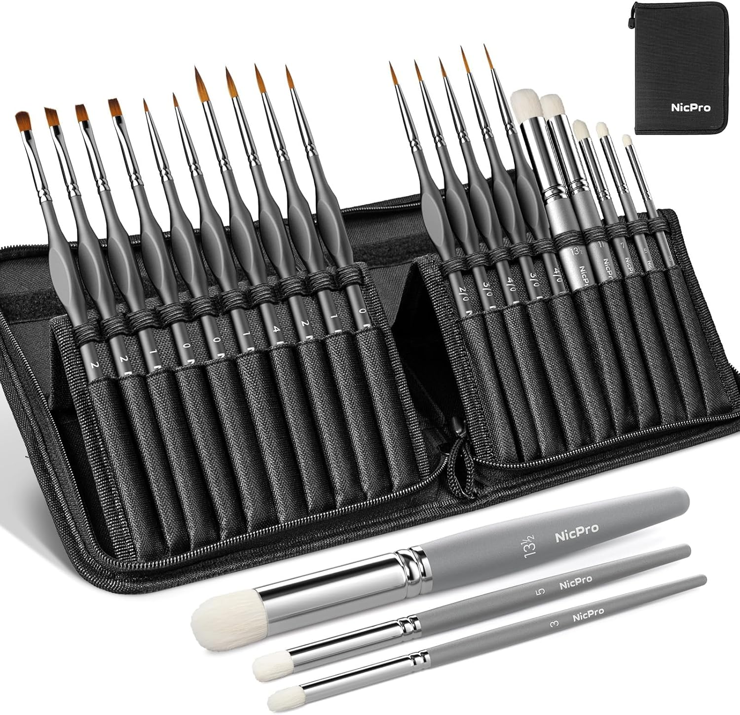 Miniature Paint Brushes Dry Brush - 20PCS Model Paint Brush Set with Nylon Case