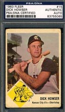 Dick Howser PSA DNA Coa Autograph 1963 Fleer Hand Signed