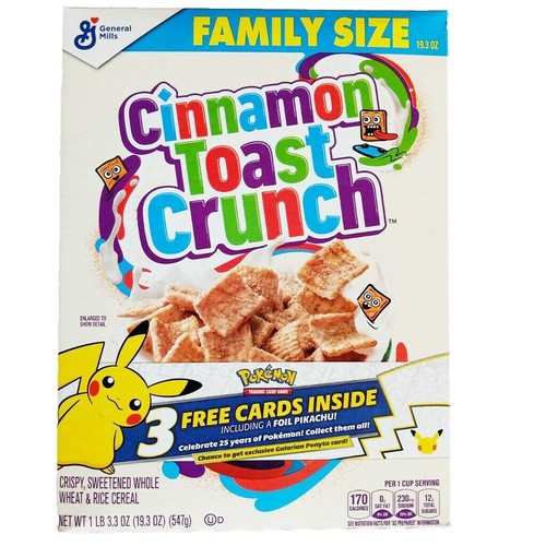 NEW General Mills Cinnamon Toast Crunch Cereal Pokemon 25th