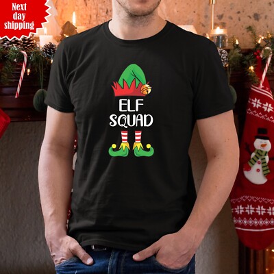 Weihnachten Elf Squad T-Shirt bedruckt lustig Weihnachten Santa Weihnachtsgeschenk Männer T-Shirt Tops