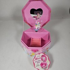 Musical Jewelry Box - Girls Rainbow Unicorn Music Jewel Storage Box NEW