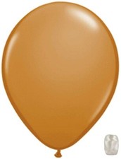 10 Pack Mocha Brown Opaque Latex 11" Balloons Brand New with Matching Ribbon