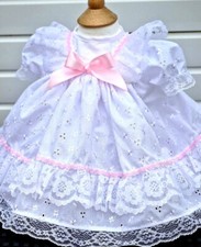 DREAM 0-5 YEARS baby girls pink white broderie anglais  frilly netted  dress