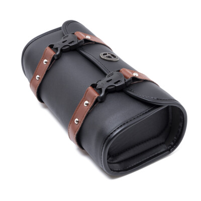 New Motorcycle PU Leather Handlebar Front Fork Tool Bag Storage