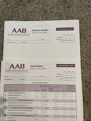Education/Psychology Test: Academic Achievement Battery Set of 2 Test Booklets 