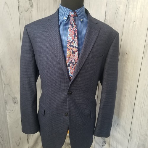 Giacca cappotto uomo Jos Bank "Traveler" blazer 46R blu scuro check 100% lana a pois - Foto 7 di 23