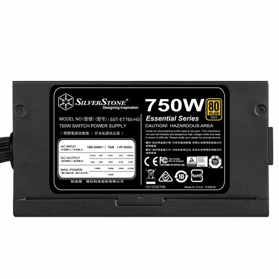 Silverstone SST-ET750-HG 750W 80 PLUS Gold Semi Modular ATX Power Supply - Image 3 of 4