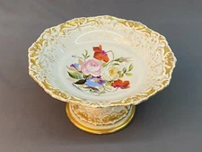 Antique SPM Schmeisser Germany Porcelain Hand-Painted Footed 10" Compote