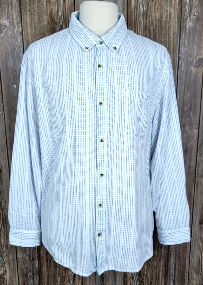 Camisa de carbono 2 cobalto abotonada geométrica a cuadros texturizada para hombre XL/XXL? Lote de 3 Foto 4 de 4