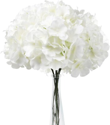 5 Pcs Hydrangea Artificial Flowers with Detachable Stems Full Silk Hydrangeas