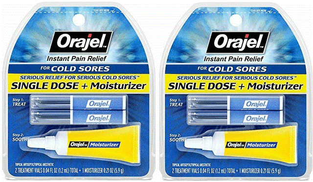 pack orajel cold sore treatment moisturizer single dose  oz