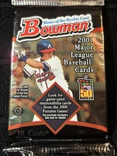 2001 BOWMAN BASEBALL HOBBY PACK 10 CARDS PUHOLS ICHIRO VERY SCARCE ITEM QUANTITY