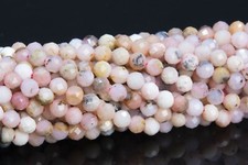 4MM Genuine Natural Pink Opal Beads Grade AA Faceted Round Loose Beads