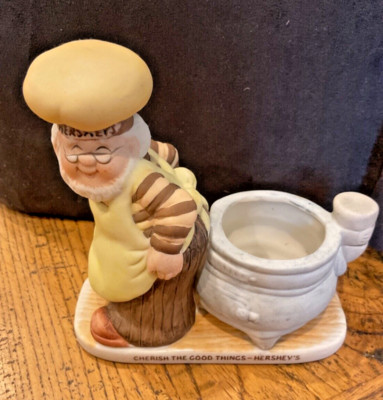 HERSHEYS Chocolate CHERISH THE GOOD THINGS Kochkerze Teelicht Figur VINTAGE