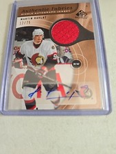 2005-06 MARTIN HAVLAT  SP GAME USED AUTO/ JERSEY CARD. OTTAWA SENATORS. 12/75.