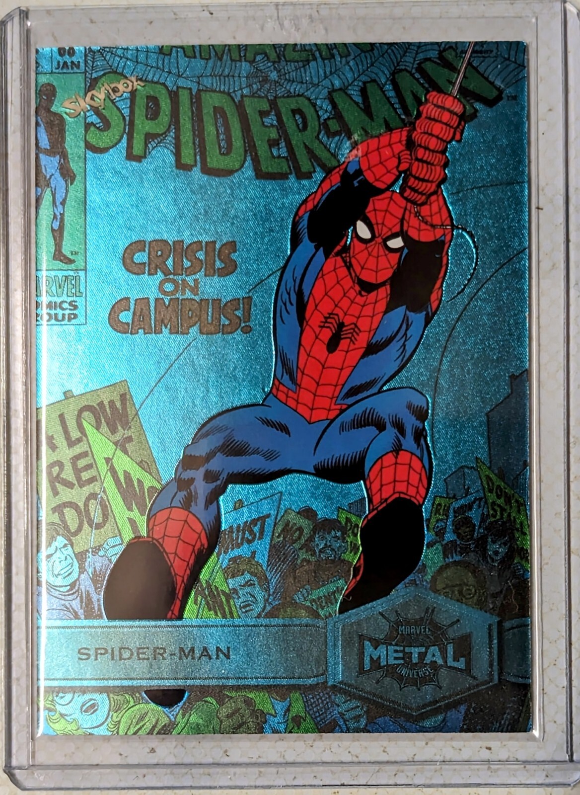 2022 Marvel Metal Universe Spider-Man #164 Turquoise Light FX Spider-Man 46/50