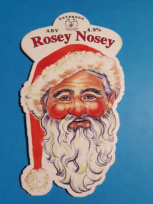 BATEMANS Brauerei ROSEY NOSEY Pumpclip Real Ale Bier Abzeichen Weihnachtsmann