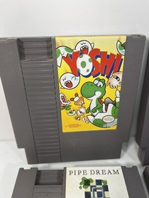 Lote de 4 juegos de rompecabezas NES Tetris Dr Mario Pipe Dream Yoshi limpios probados funciona