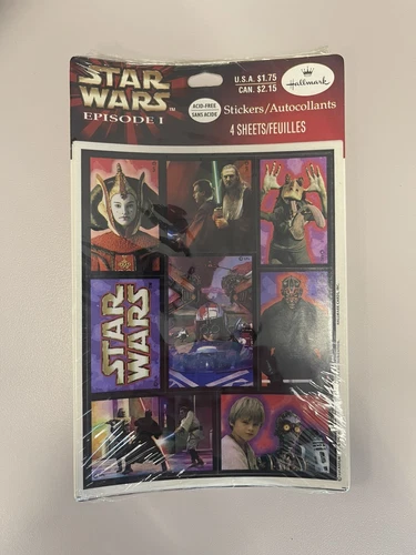 Star Wars Episode 1 Hallmark Stickers 4 Sheets Sealed Vintage 