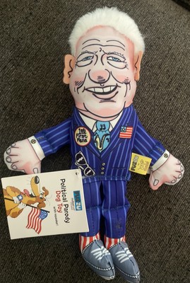 President Bill Clinton Doll Novelty Dog Toy Election Campaign 2016 Slick Willy