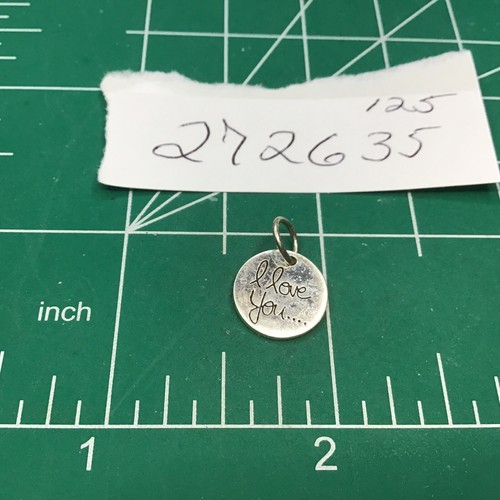 I Love You Charm Designer Sterling Silver Vintage Dangle 925 LA