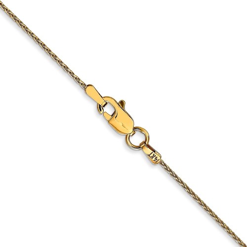 Real 14K Yellow Gold 1mm Parisian Wheat Chain; 18 inch; Lobster Clasp - Picture 4 of 7
