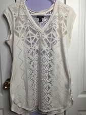 Nicole by Nicole Miller Women's Sleeveless Top, size M white, Pre- own