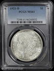 1921-D $1 Morgan Silver Dollar PCGS MS 61 | Uncirculated UNC