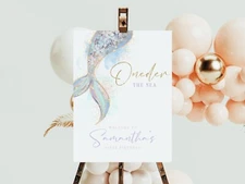 Personalised Welcome Sign for a Mermaid First Birthday Party
