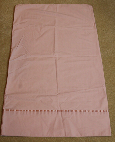 Martex Pillowcase Pink Solid Ribbon Standard 100% Cotton Made in USA Vintage - Imagen 3 de 8