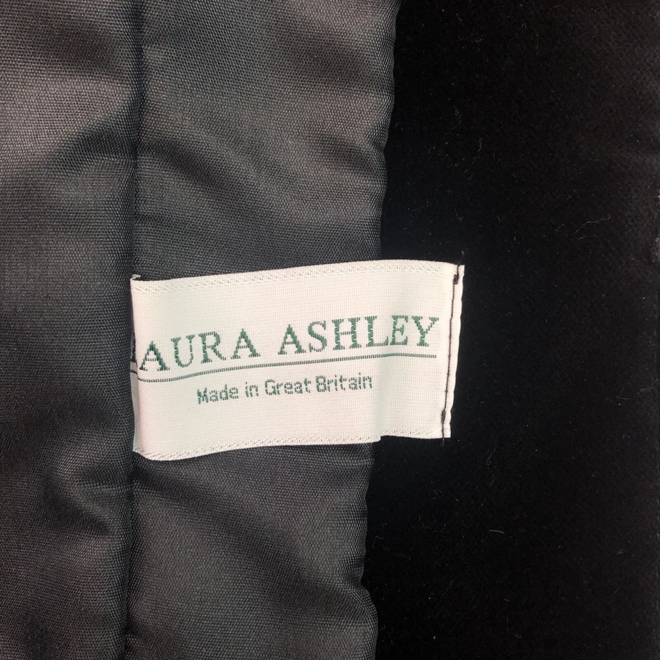 Chaqueta Blazer Corta Militar Elástica Militar Terciopelo Negro 8 De Colección Laura Ashley Para Mujer Foto 3 de 4