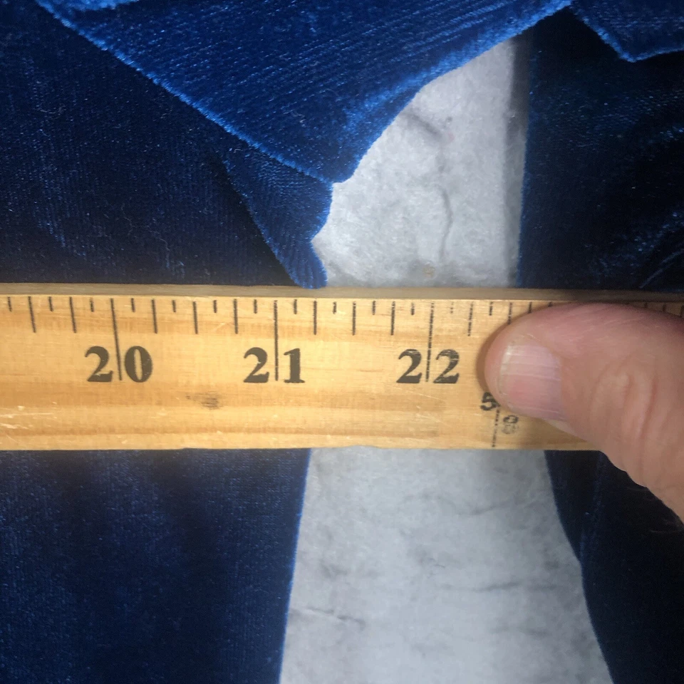 Bata de terciopelo vintage Adonna para mujer M azul marino terciopelo dorado tubo estante acolchado Foto 4 de 4