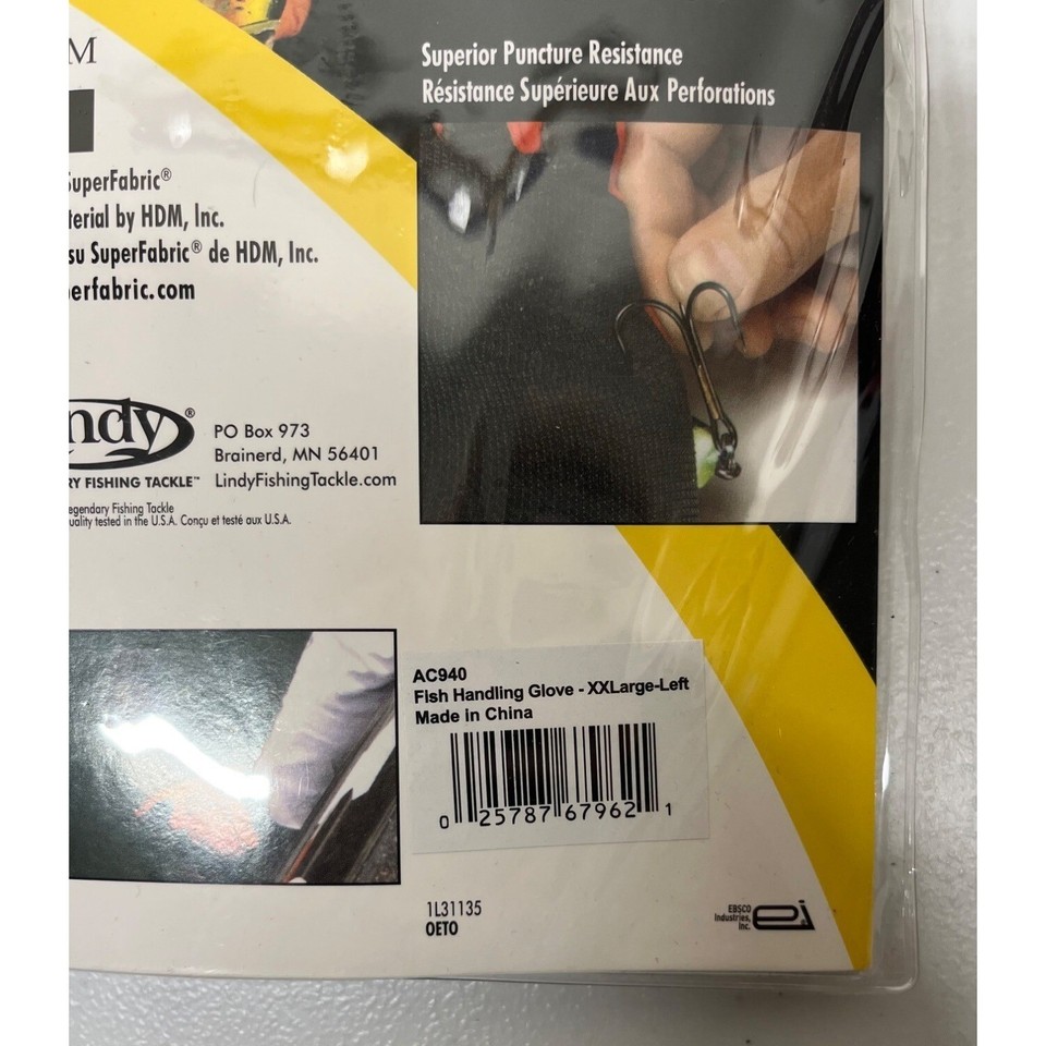 Lindy Fishing Glove Cut Puncture Resistant Left Hand Protection Size