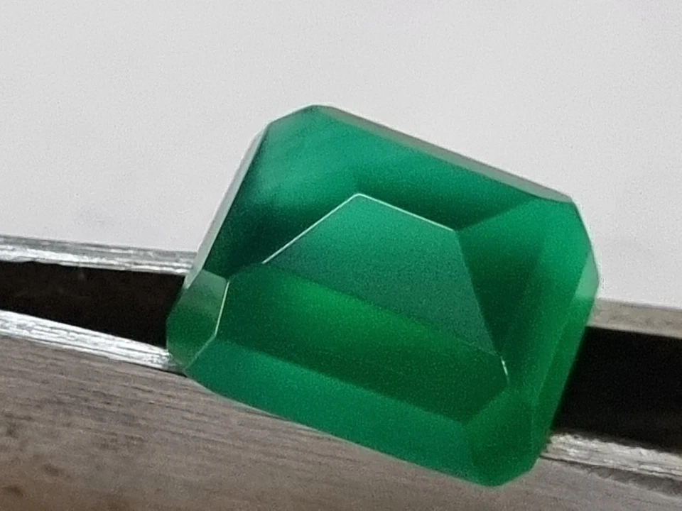 Natural EGL Certified 6.03 Ct Emerald Cut Onyx Loose Gemstone Foto 4 de 4