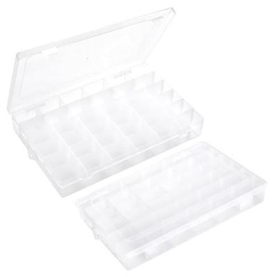 2Pcs Clear Visible Plastic Storage Box- Rectangular Storage Box, 36Grids-2
