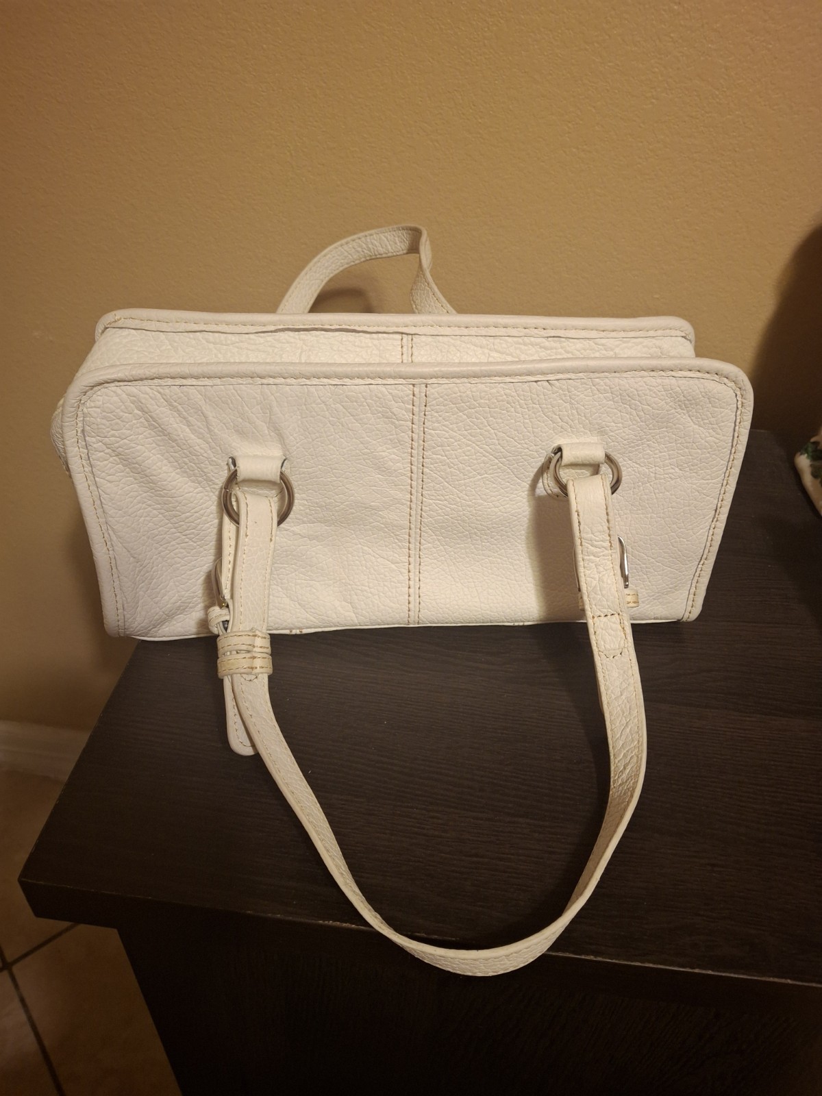 Ameri Leather White Satchel Handbag - image 2