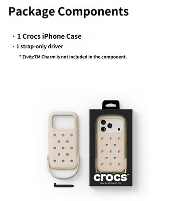 Pre-order i Phone 17 Pro Crocs Case 4 colors Black / Bone / Pink