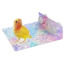 Bird Window/Bath/Car/Travel Perch Acrylic Platform with Suction Cup for Small...