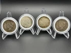 Lot of 4 Peace Silver Dollars (3) 1922 & (1) 1926 Circulated $1 Coins Encased