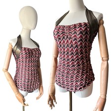 Costume da bagno Missoni vintage zig zag e lame collo alto pezzo unico italiano taglia 42 M