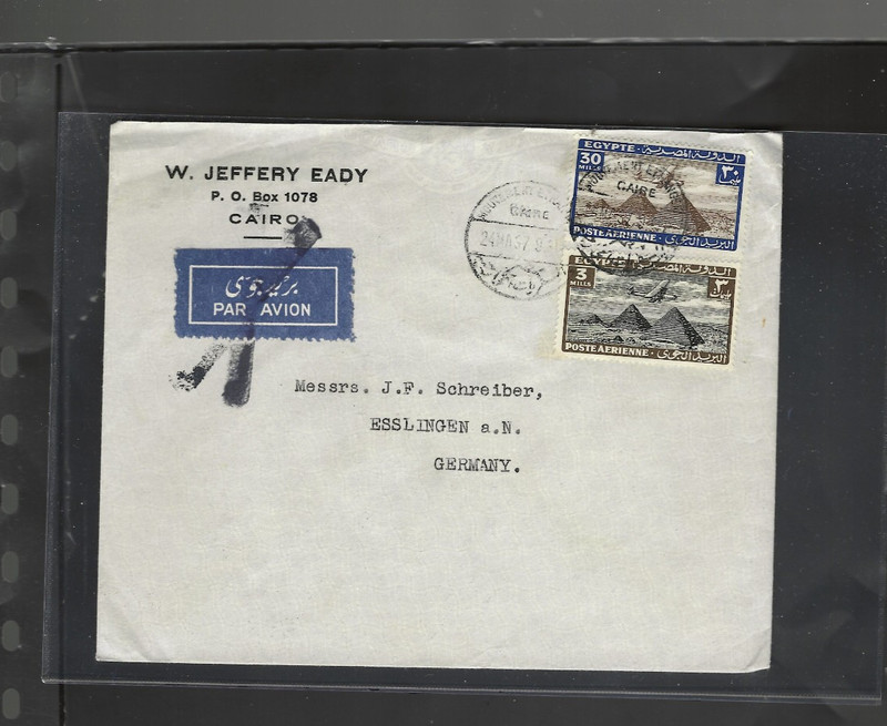 EGYPT-COVERS-AIRS-1933 ISH-LOT OF 2-CANCELS!-FRANKING!!-FINE-#546