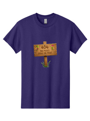 404-The-Pixies-Stole-The-Page Mens Graphic Tee, 100% Cotton, Casual Summer Wear