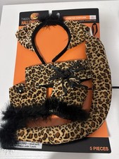 Halloween Cheetah Costume Accesories Leopard Headband Women's Accessories Set