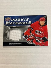 2020-21 UPPER DECK SERIES 2 STEVEN LORENTZ ROOKIE MATERIALS JERSEY HURRICANES G4
