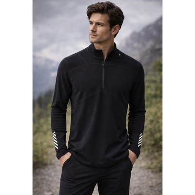 Helly Hansen Mens Lifa XL Black Wool Blend 1/4 Zip Long Sleeve Midweight Shirt