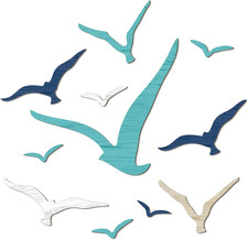 11 Pcs Wooden Seagull Wall Decor Nautical Theme Beach Coastal Art Small Seagull