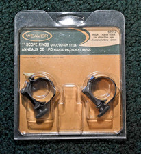 WEAVER HIGH 1” MATTE BLACK QUICK DETACH SET OF SCOPE RINGS NEW IN PACKAGE